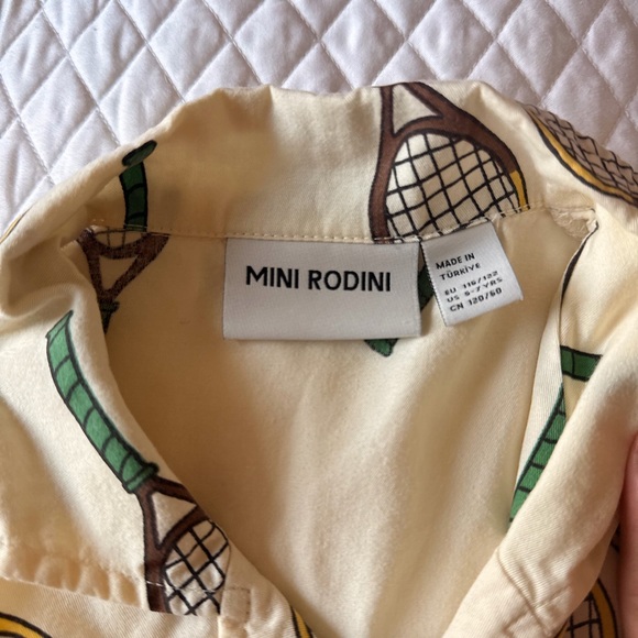 Mini Rodini Yellow Tennis Racket Print Short Set - Picture 3 of 3